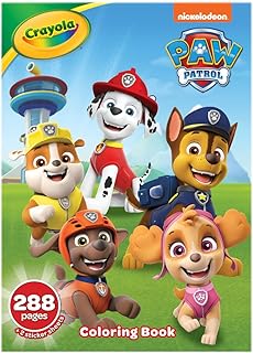 Crayola Paw Patrol Coloring Book with Stickers, Gift for Kids, 288 Pages, Ages 3, 4, 5, 6