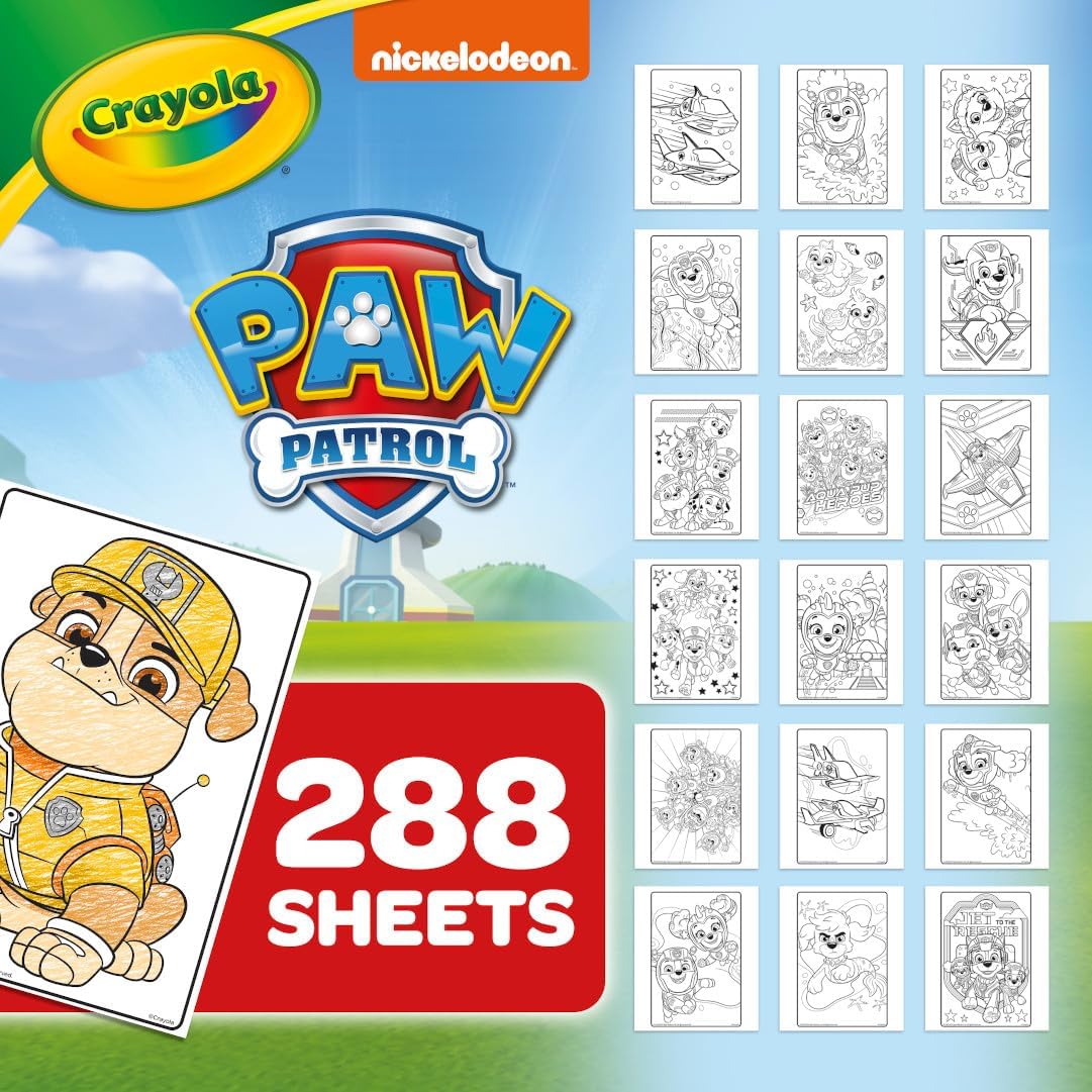 Crayola Paw Patrol Coloring Book with Stickers, Gift for Kids, 288 Pages, Ages 3, 4, 5, 6-4