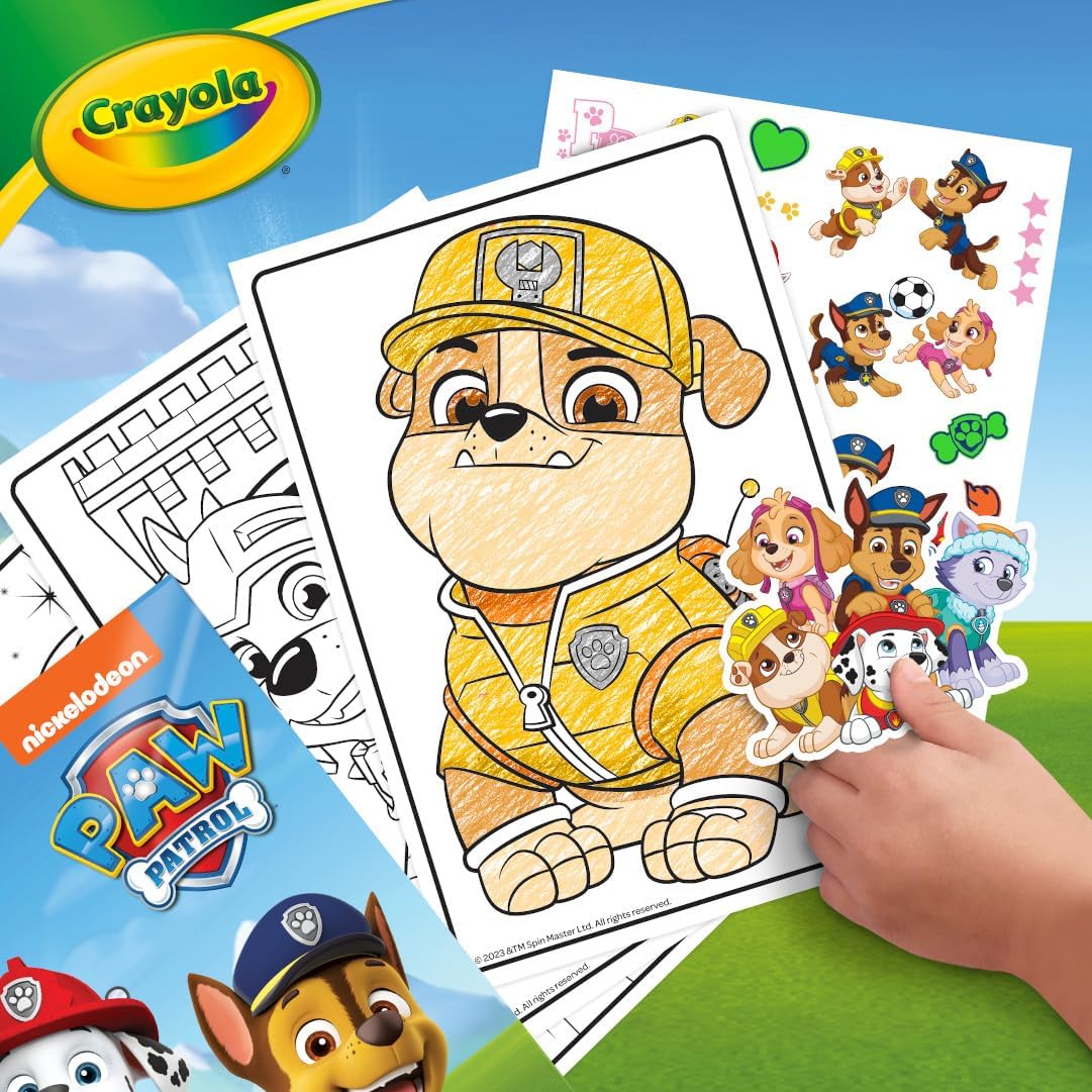 Crayola Paw Patrol Coloring Book with Stickers, Gift for Kids, 288 Pages, Ages 3, 4, 5, 6-5