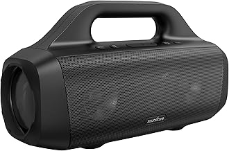 Soundcore Anker Motion Boom Waterproof Bluetooth Speaker with Titanium Drivers, BassUp Technology, IPX7, 24H Playtime, App, Built-in Handle, Outdoor Speaker for Camping, Pool, Beach, Backyard