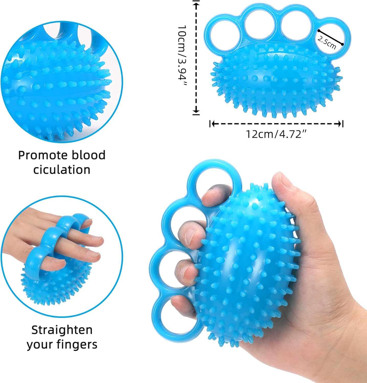 Hand Exercise Ball Finger Therapy Ball - Grip Strengthening, Improve Flexibility, Squeeze Stress Relief Balls, Resistance Strength Trainer for Hand-5