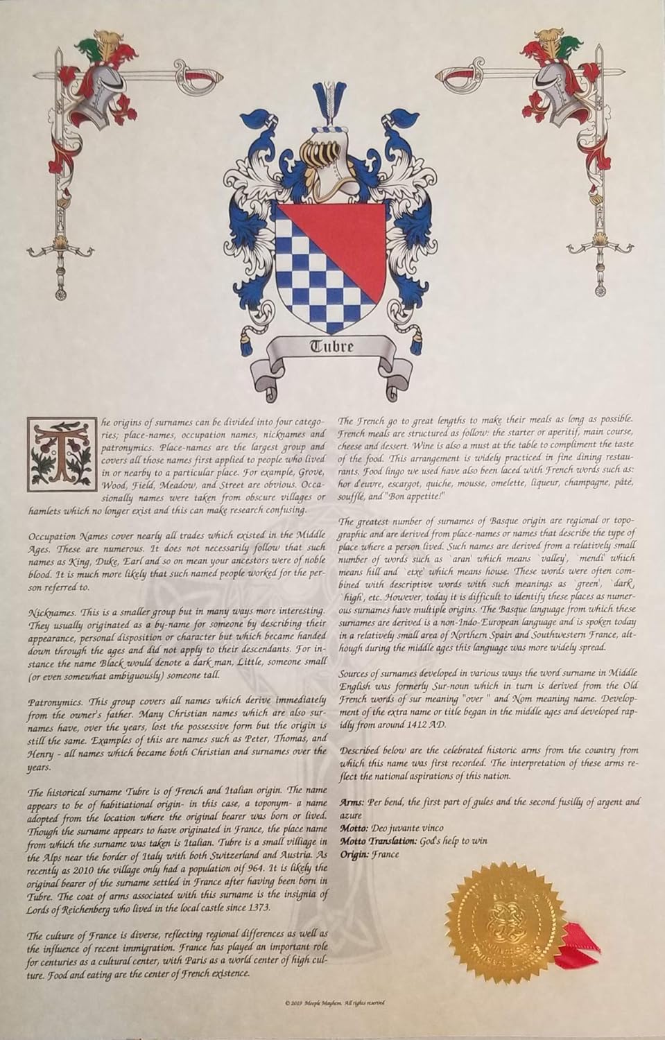 Harrington - Coat of Arms, Crest & History 11x17 Print - Surname Origin: Scotland-2