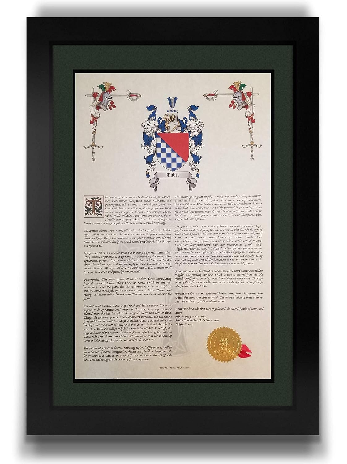 Harrington - Coat of Arms, Crest & History 11x17 Print - Surname Origin: Scotland-3