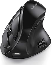 seenda Ergonomic Mouse, Wireless Vertical Mouse - Rechargeable Optical Mice for Multi-Purpose (Bluetooth 5.0 + Bluetooth 3.0 + USB Connection) Compatible Apple Mac and Windows Computers - Black