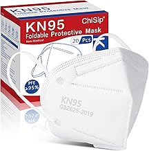 ChiSip KN95 Face Mask 20Pcs, 5 Layer Design Cup Dust Safety Masks, Breathable Protection Masks Against PM2.5 Dust Bulk for Adult, Men, Women, Indoor, Outdoor Use, White