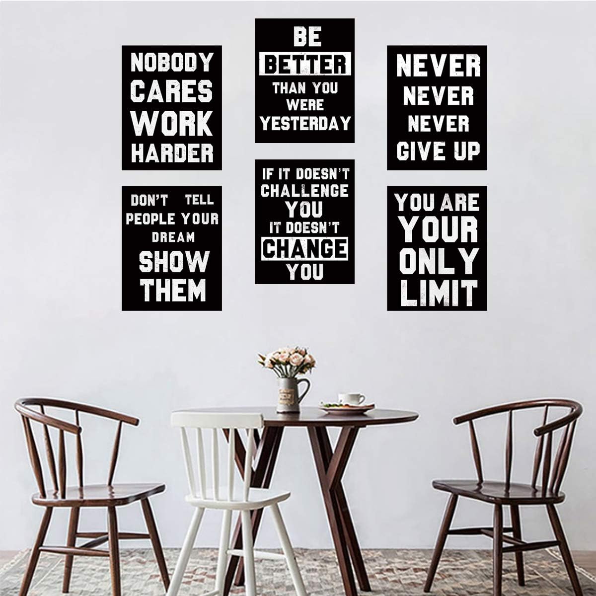 HOMANGA Inspirational Wall Art, Motivational Wall Art Posters, Quotes Dorm Decor for College Girls & Boys, Set of 6, Sayings For Ofiice Wall Decor, Canvas Prints 8x10 Inch Unframed-5