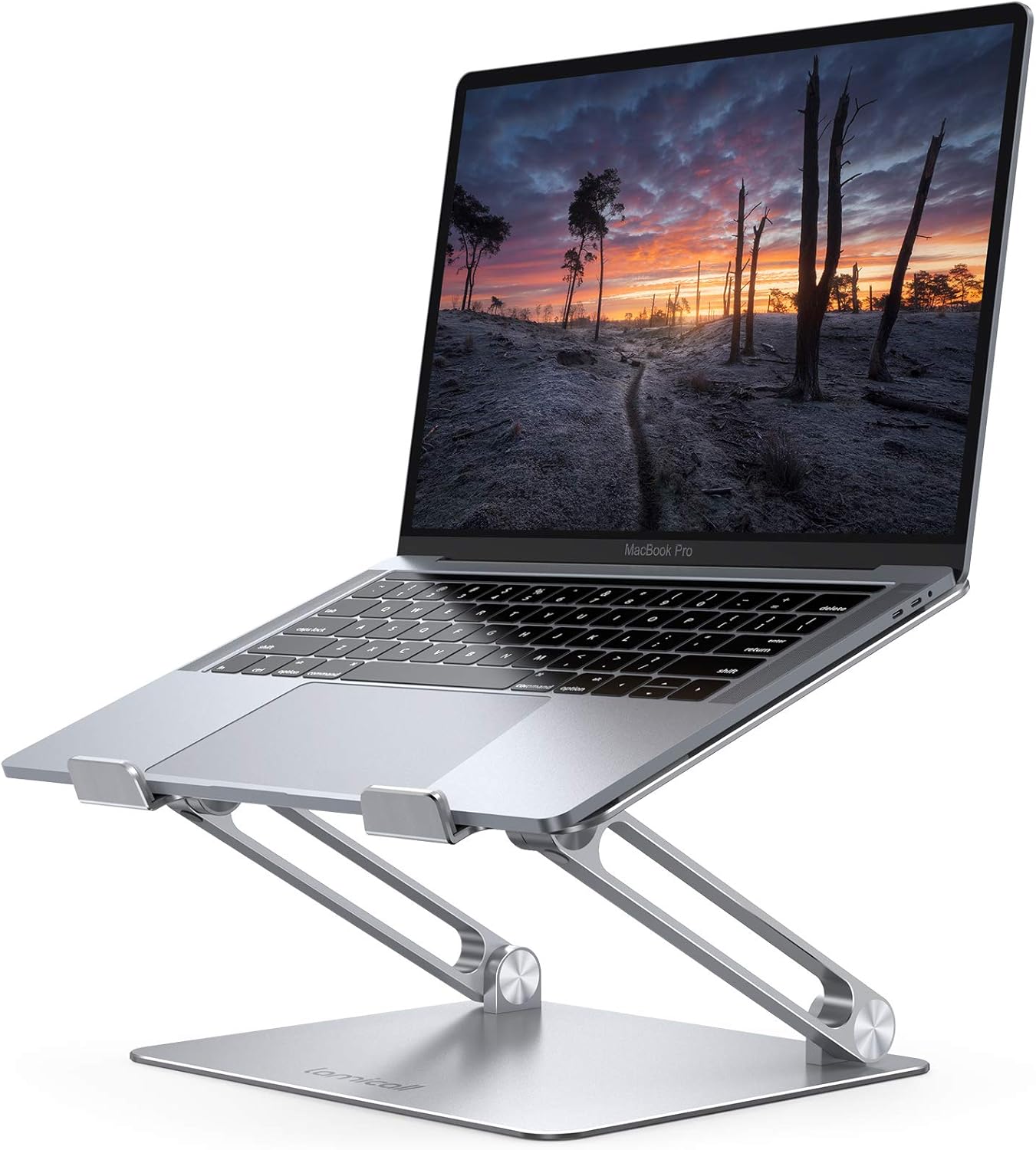 Lamicall Adjustable Laptop Stand, Portable Laptop Riser, Aluminum Laptop Stand for Desk Foldable, Ergonomic Computer Notebook Stand Holder for MacBook Air Pro, Dell XPS, HP (10-17.3'') - Silver-0