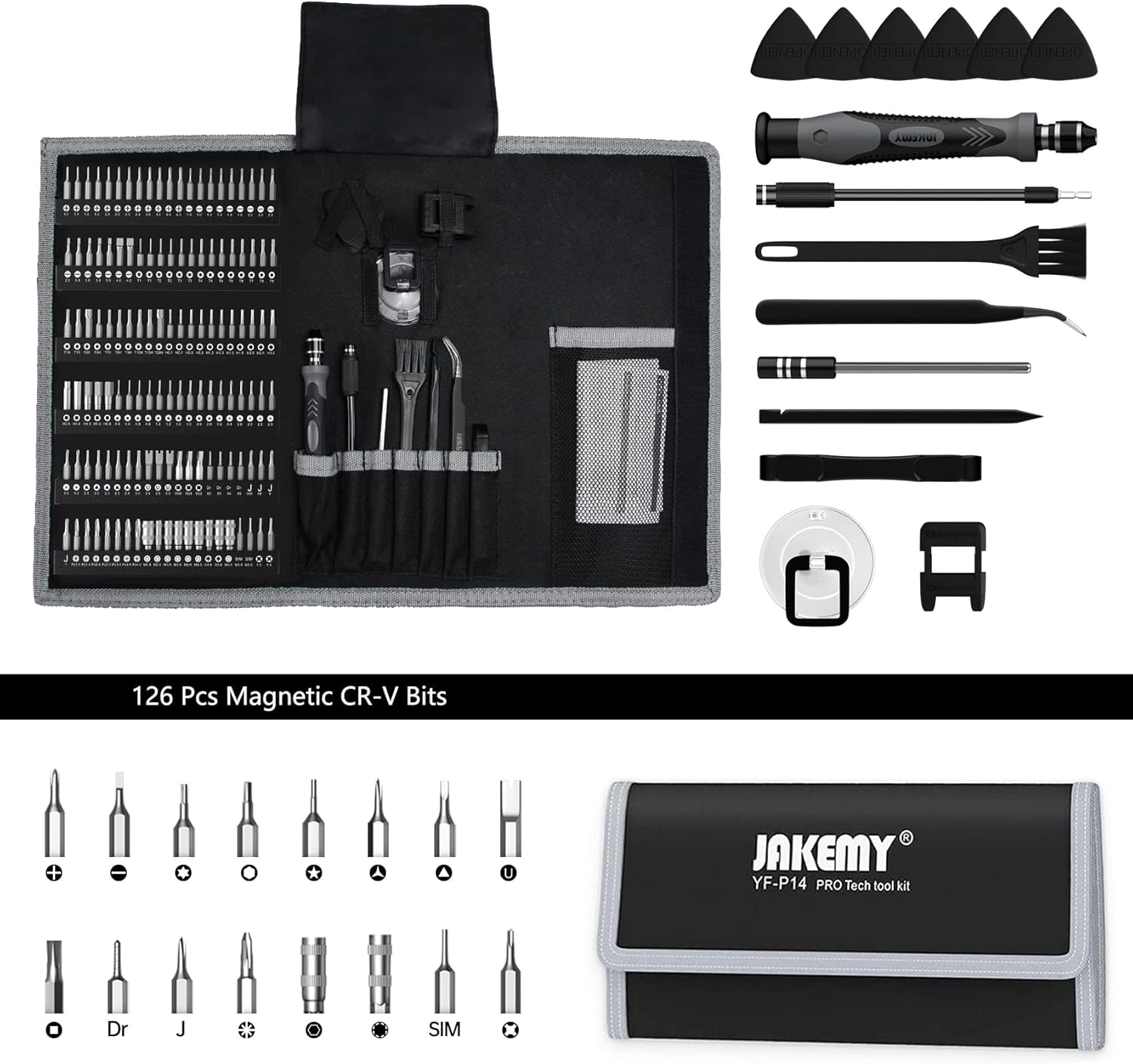 Precision Screwdriver Set for Electronics Repair, JAKEMY 141 in 1 Professional Multi-bits Pro Tech Toolkit for Laptop, Computer, MacBook, Phone, Watch, Eyeglasses, Console, Modding, DIY, Toy-0