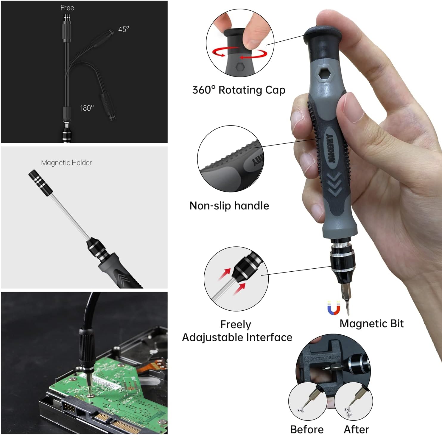 Precision Screwdriver Set for Electronics Repair, JAKEMY 141 in 1 Professional Multi-bits Pro Tech Toolkit for Laptop, Computer, MacBook, Phone, Watch, Eyeglasses, Console, Modding, DIY, Toy-1