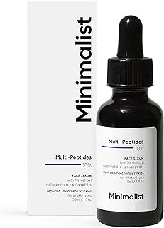 Minimalist Multi Peptide Night Face Serum for Anti Aging with Collagen Boosting | Reduces Wrinkles | Hydrating Serum With 7% Matrixyl 3000 & 3% Bio-Placenta | For Women & Men | 1 Fl Oz / 30 ml