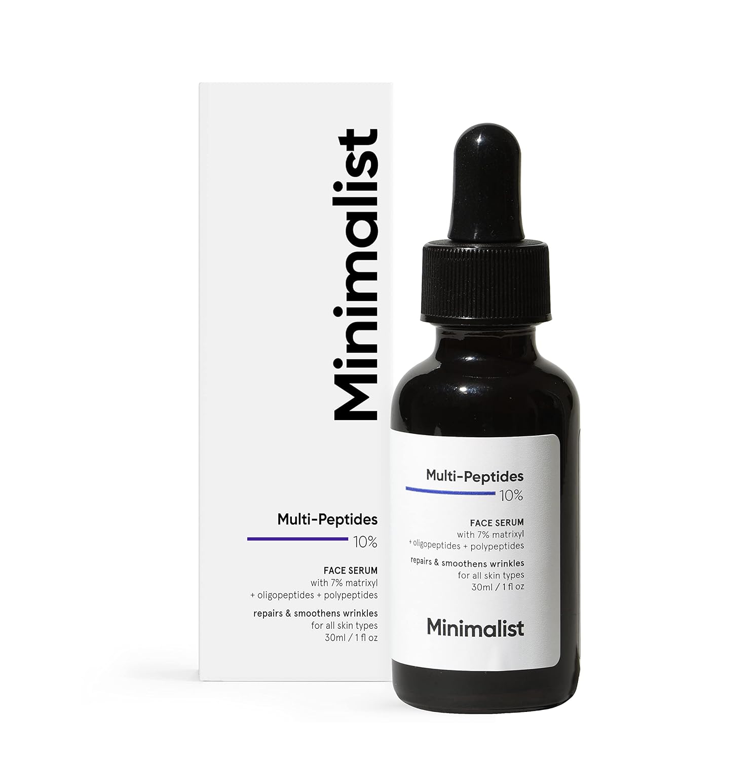 Minimalist Multi Peptide Night Face Serum for Anti Aging with Collagen Boosting | Reduces Wrinkles | Hydrating Serum With 7% Matrixyl 3000 & 3% Bio-Placenta | For Women & Men | 1 Fl Oz / 30 ml-0