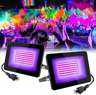 inShareplus 2 Pack 30W UV Light, 395nm-405nm IP66 Waterproof Outdoor High Power Black Lights, with UL Plug (3.3ft Cable), Blacklight for Glow Party, Stage, UV Glue Resin Curing Paint, Collection