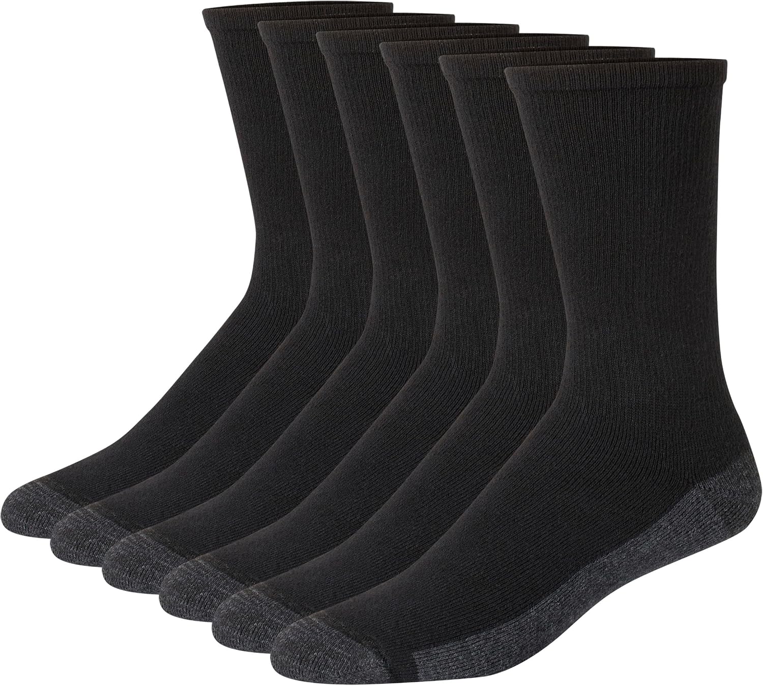 Hanes Men's Max Cushioned Crew Socks, Moisture-Wicking with Odor Control, Multipack-0