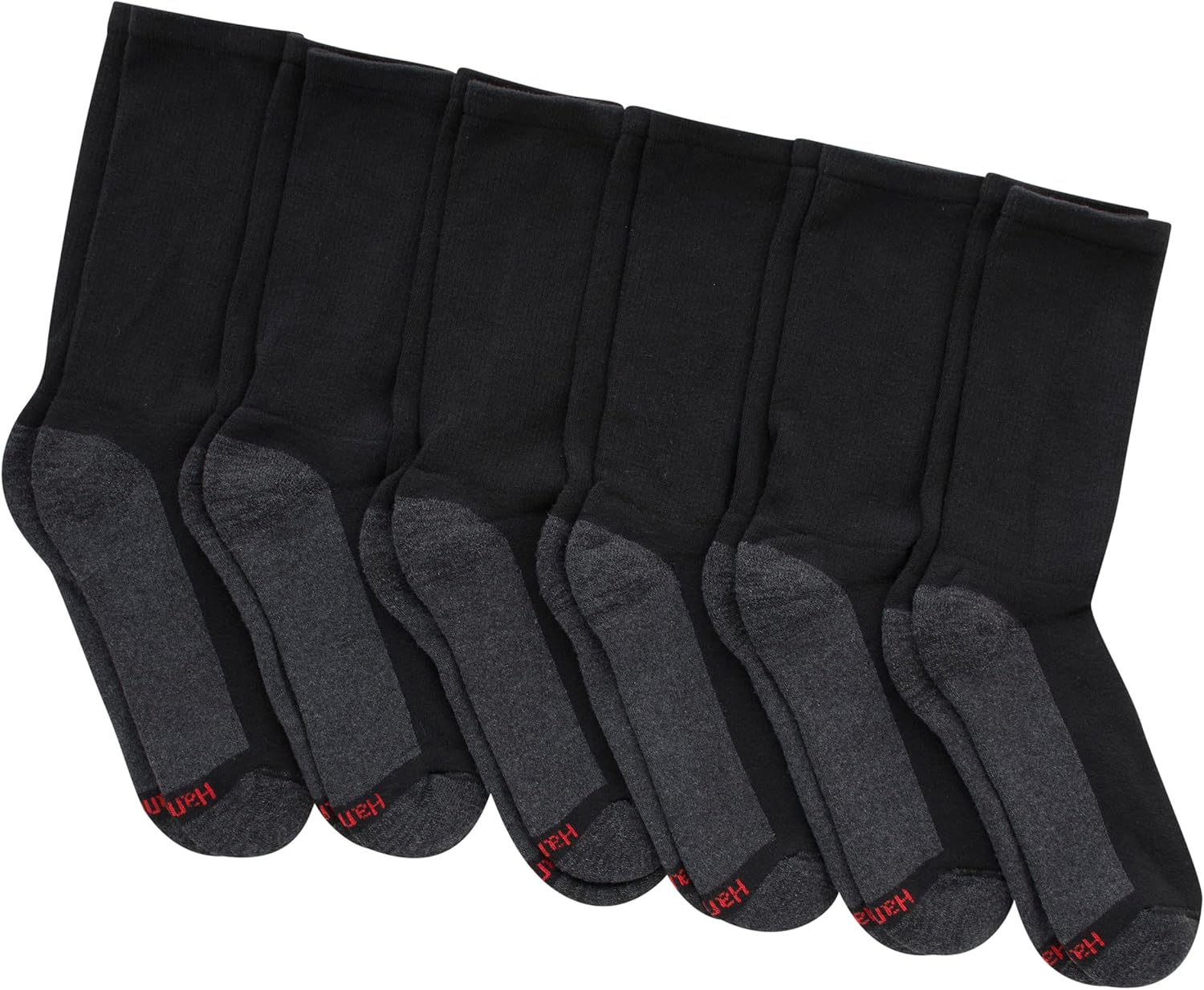 Hanes Men's Max Cushioned Crew Socks, Moisture-Wicking with Odor Control, Multipack-1