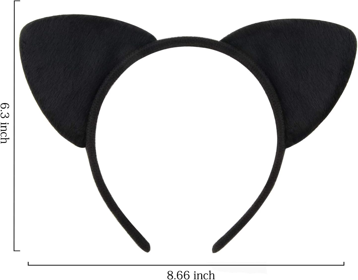 Black Cat Ears Headband Women Ears Costume Kitty Ears Headband for Cosplay Halloween Chriatmas Party Daily Decoration-3