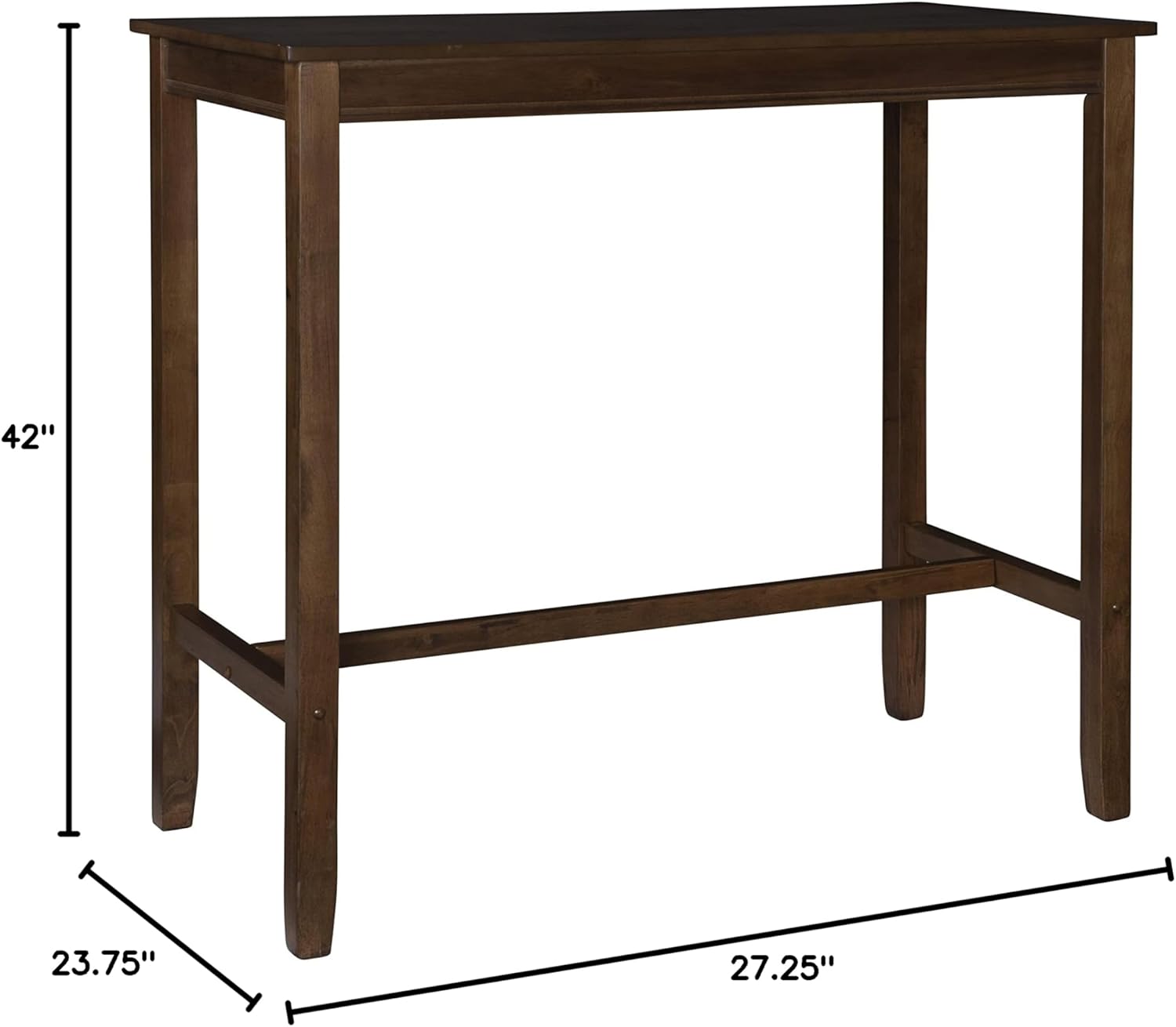 Linon 42 inch Height Pub Claridge Table, Rustic Brown Bar-12