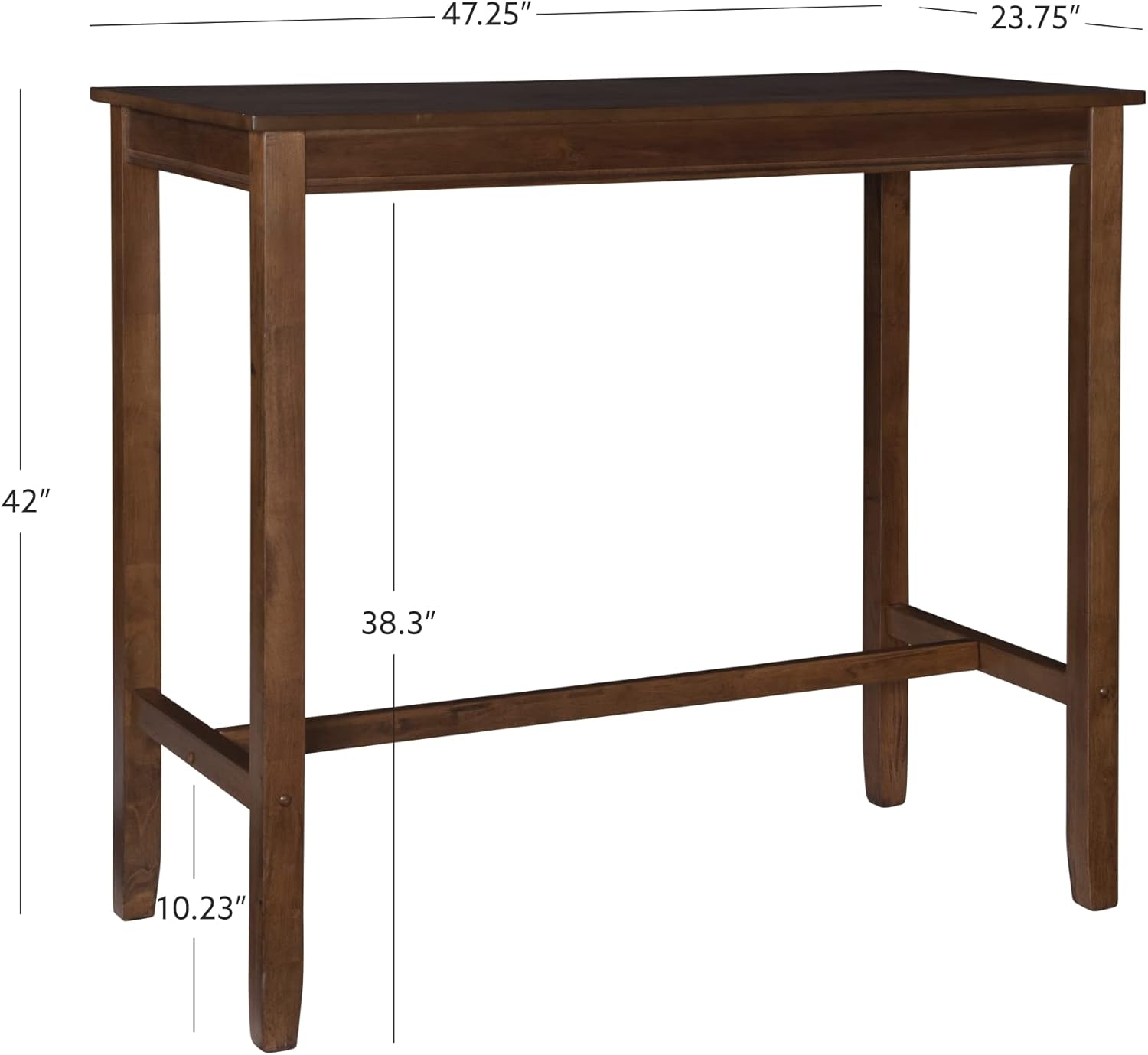 Linon 42 inch Height Pub Claridge Table, Rustic Brown Bar-2