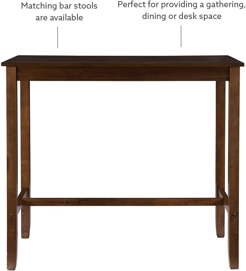 Linon 42 inch Height Pub Claridge Table, Rustic Brown Bar-9