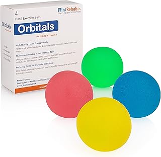 FlintRehab Premium Hand Exercise Balls - Workout Set of 4 for Carpal Tunnel Stress/Pain Relief, Physical Therapy - Arthritis - Hand Grip Strengthening