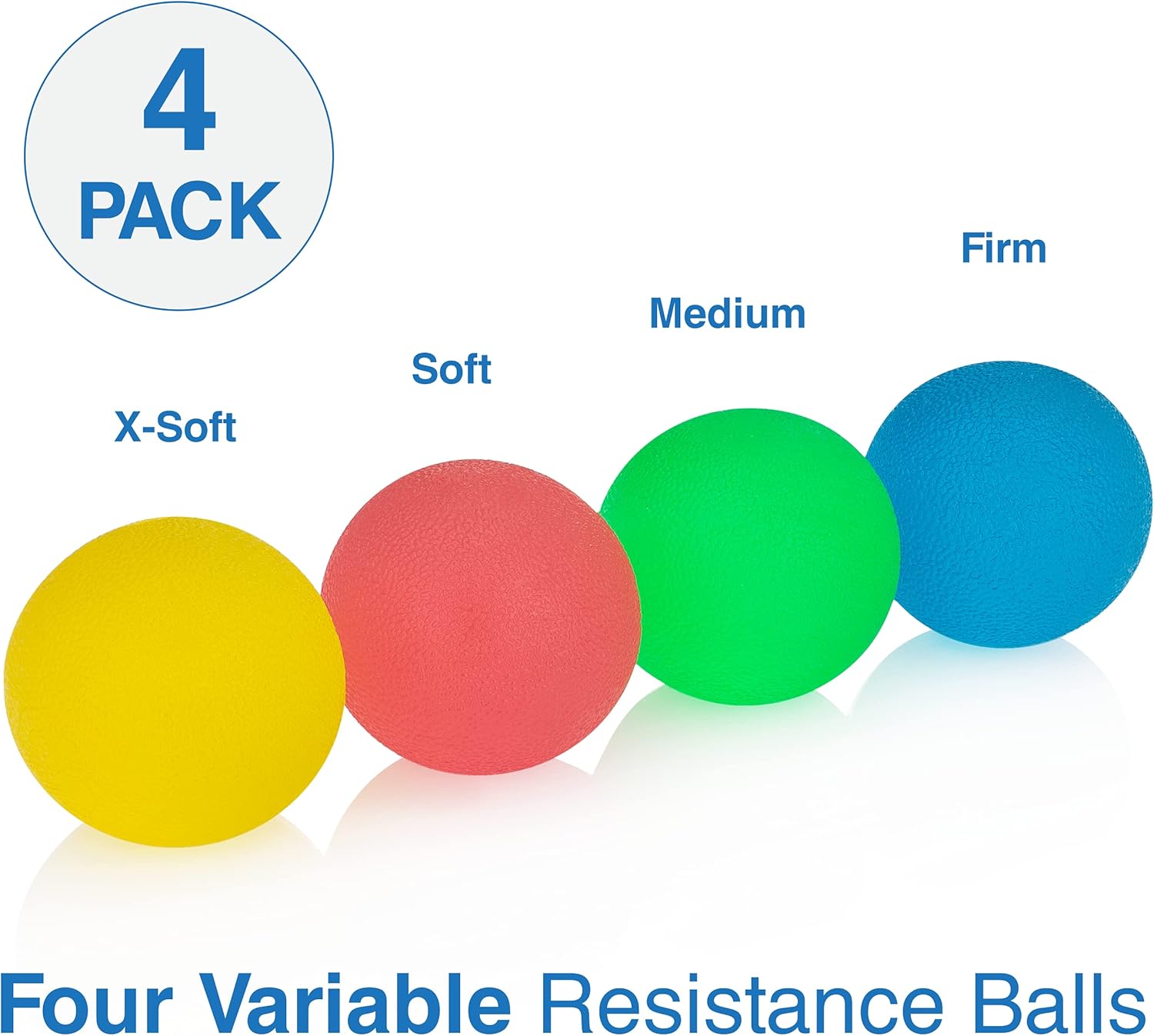 FlintRehab Premium Hand Exercise Balls - Workout Set of 4 for Carpal Tunnel Stress/Pain Relief, Physical Therapy - Arthritis - Hand Grip Strengthening-1