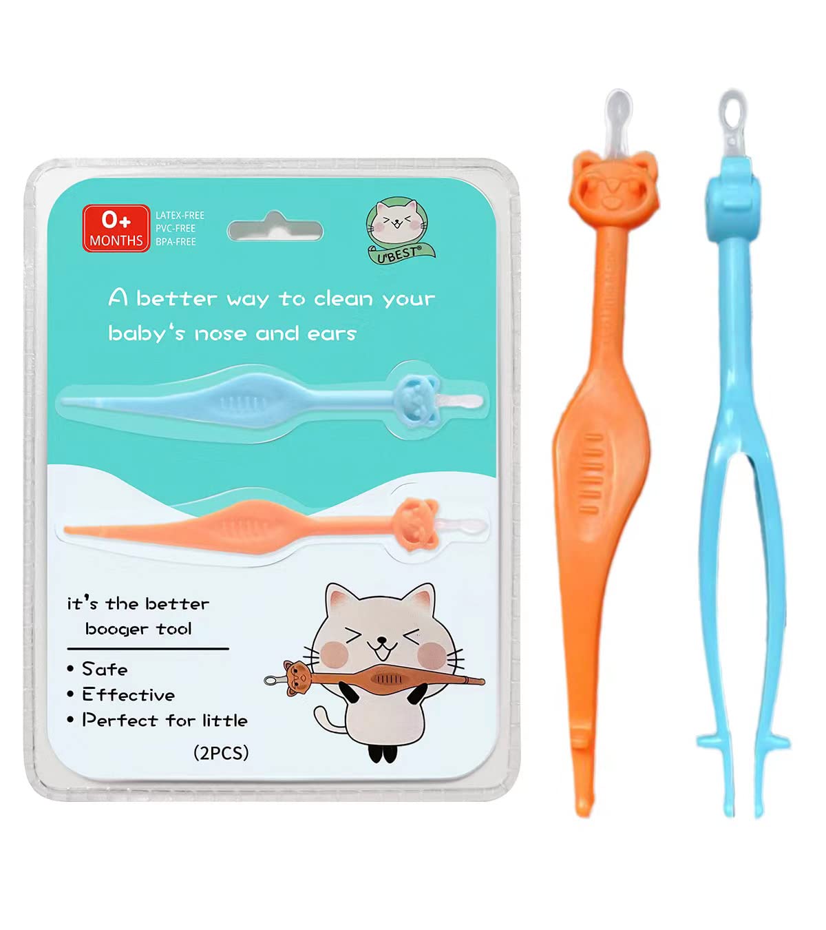 Two Pack 3 in 1 Baby Nose and Ear Gadget, Safe Baby Booger Remover, Nose Cleaning Tweezers, Nose Cleaner for Baby Infants and Toddlers, Dual Earwax and Snot Removal Baby Must Have Items-0