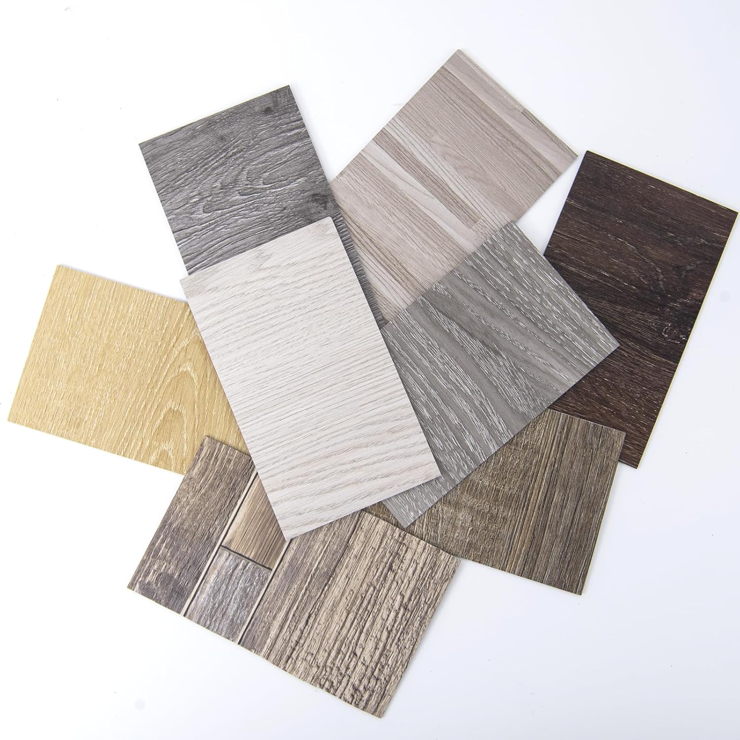 Art3d Peel and Stick Floor Tile Vinyl Wood Plank Samples Set of 8, Rigid Surface Hard Core Easy DIY Self-Adhesive Flooring-4