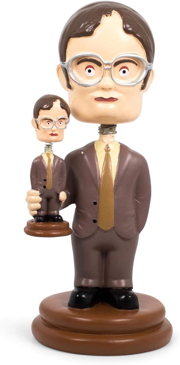 Surreal Entertainment The Office Double Dwight Resin Bobblehead | Collectible Action Figure Statue, Desk Toy Accessories | Novelty Gifts for Home Office Decor | 5 Inches Tall-0