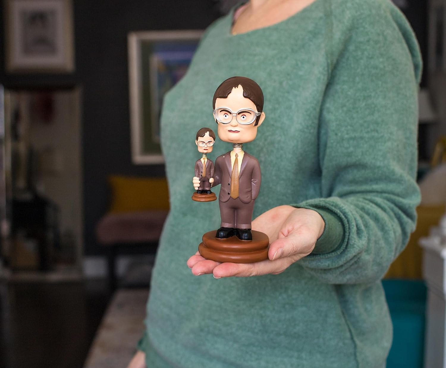 Surreal Entertainment The Office Double Dwight Resin Bobblehead | Collectible Action Figure Statue, Desk Toy Accessories | Novelty Gifts for Home Office Decor | 5 Inches Tall-2