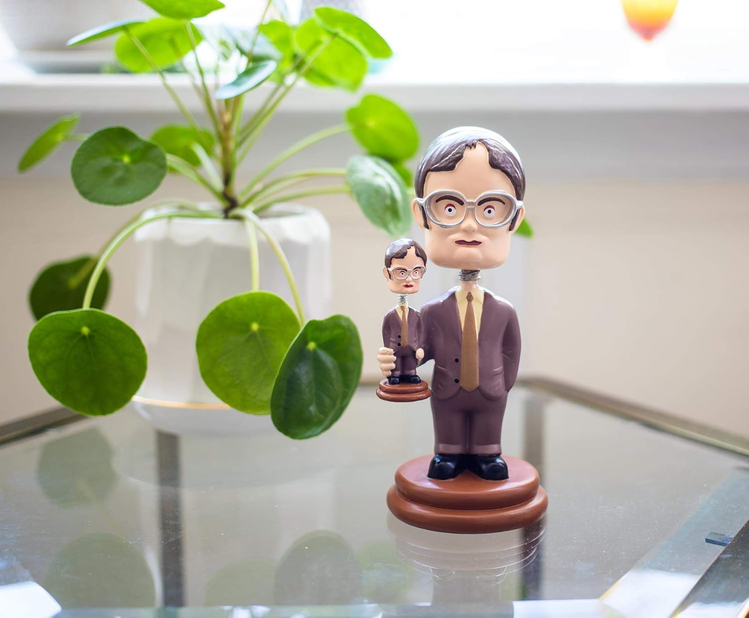 Surreal Entertainment The Office Double Dwight Resin Bobblehead | Collectible Action Figure Statue, Desk Toy Accessories | Novelty Gifts for Home Office Decor | 5 Inches Tall-3