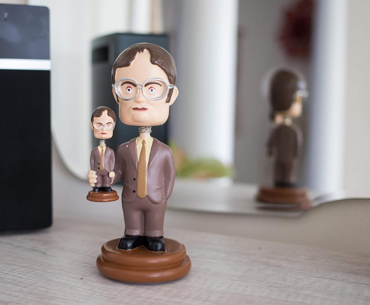 Surreal Entertainment The Office Double Dwight Resin Bobblehead | Collectible Action Figure Statue, Desk Toy Accessories | Novelty Gifts for Home Office Decor | 5 Inches Tall-5