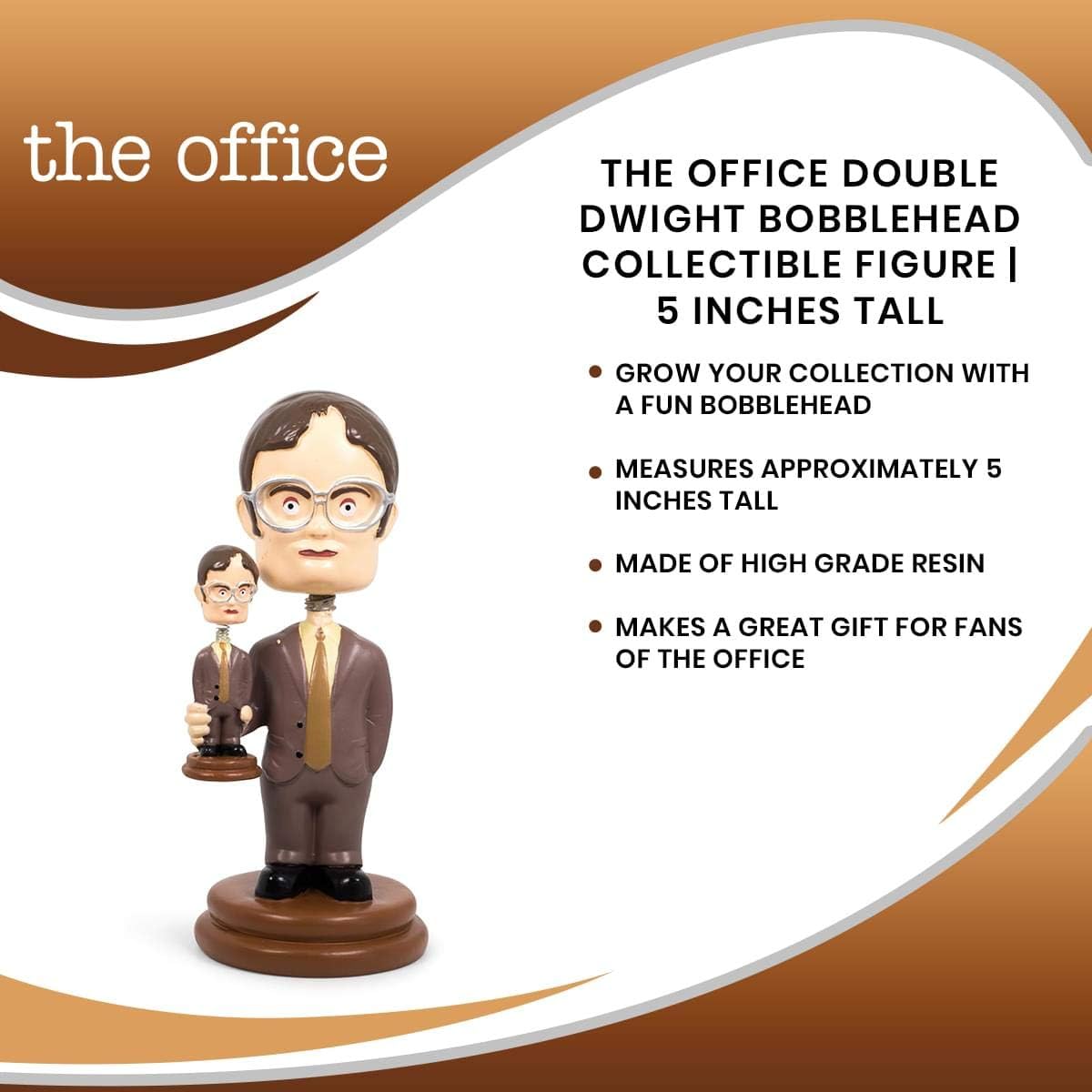 Surreal Entertainment The Office Double Dwight Resin Bobblehead | Collectible Action Figure Statue, Desk Toy Accessories | Novelty Gifts for Home Office Decor | 5 Inches Tall-6