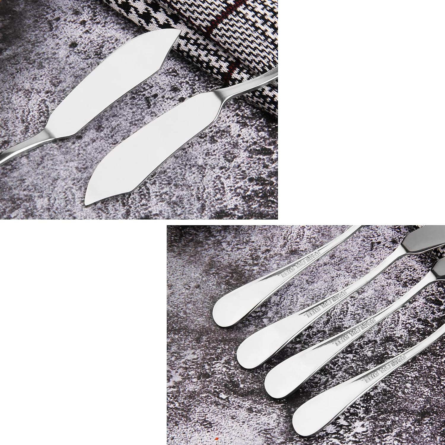 6pcs Stainless Steel Butter Knife, Cheese/Butter Spreaders, Breakfast Spreads Knives,Cheese and Condiments(Silver-5