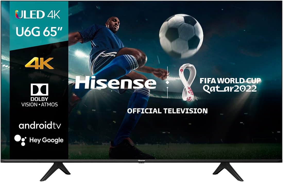 Hisense ULED 4K Premium 65U6G Quantum Dot QLED Series 65-Inch Android 4K Smart TV with Alexa Compatibility, 600-nit HDR10+, Dolby Vision & Atmos, Voice Remote (2021 Model)-0