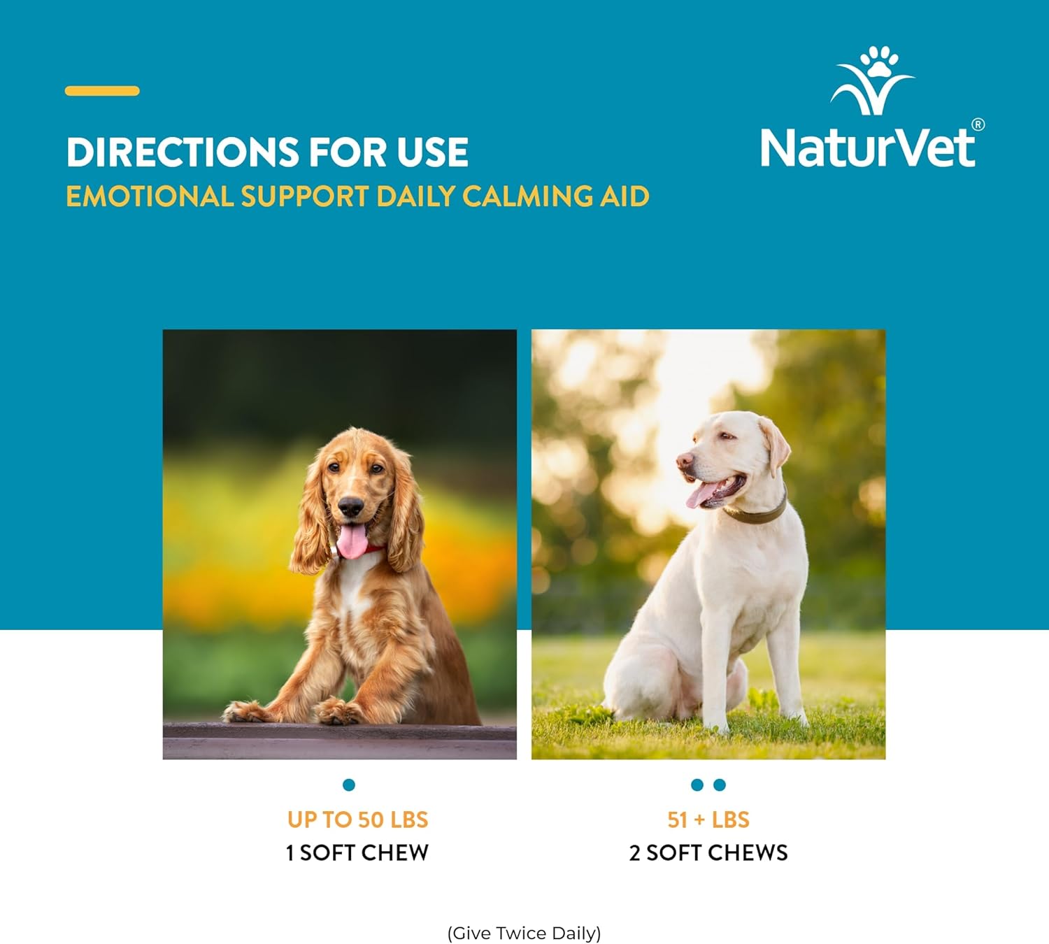 NaturVet Emotional Support Daily Calming Aid Dog Supplement - Helps Promote 24/7 Normal, Calm Behavior - for Dog Stress, Nervousness, Separation, Unwanted Behavior - 120ct Soft Chews-6