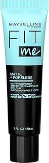 Maybelline Fit Me Matte + Poreless Mattifying Face Primer Makeup With Sunscreen, Broad Spectrum SPF 20, 16HR Wear, Shine Control, Clear, 1 Count