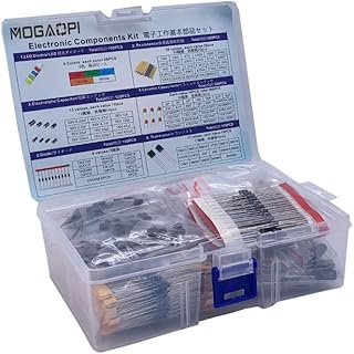 Electronic Component Kit Total 1390 Pcs, LED Diodes, Metal Film Resistors, Electrolytic Capacitor Package, Common Diodes, Ceramic Capacitors, Common Transistor Assortment Box