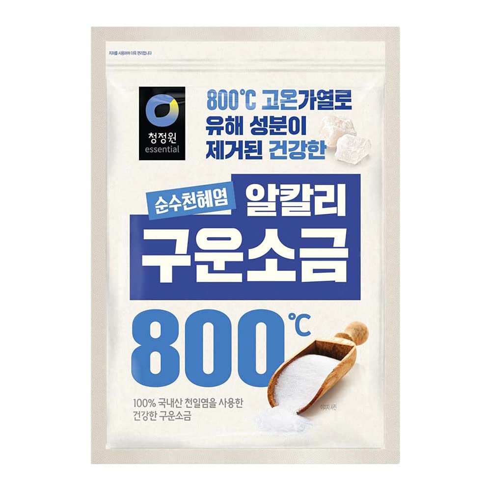 Chung Jung One Korean Roasted Sea Salt, Alkaline salt for food, 500g (1.1lbs) 1pack-0