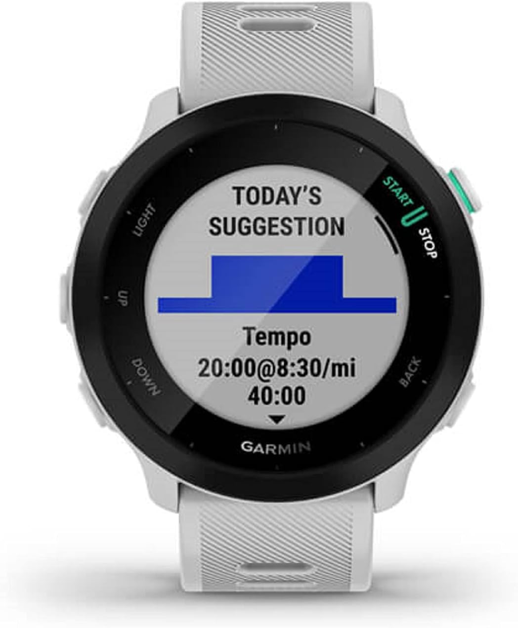 Garmin Forerunner 55, GPS Running Watch with Daily Suggested Workouts, Up to 2 weeks of Battery Life, White-1