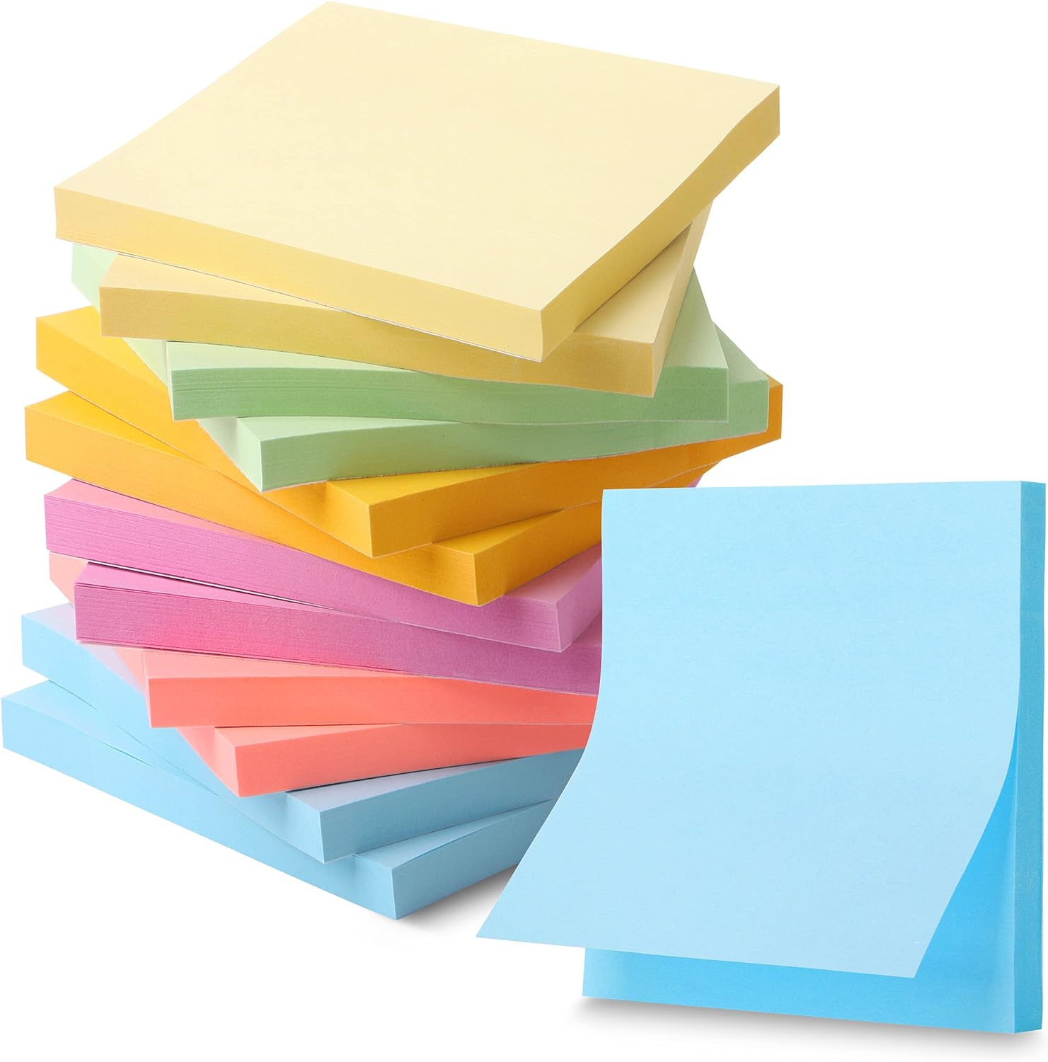 Mr. Pen- Sticky Notes, 3”x3”, 12 Pads, Pastel Colors Sticky Notes, Sticky Note, Self-Stick Note Pads, Sticky Pads Sticky Notes Aesthetic, Colorful Sticky Notes, Sticky Notes Bulk Sticky Notes-0