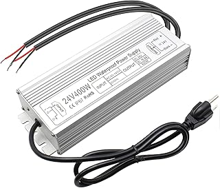 inShareplus 24V 400W LED Power Supply, IP67 Rainproof Waterproof Outdoor Driver,AC 90-140V to DC 24V Low Voltage Transformer, Adapter Converter for LED Light, Computer Project, Outdoor Use