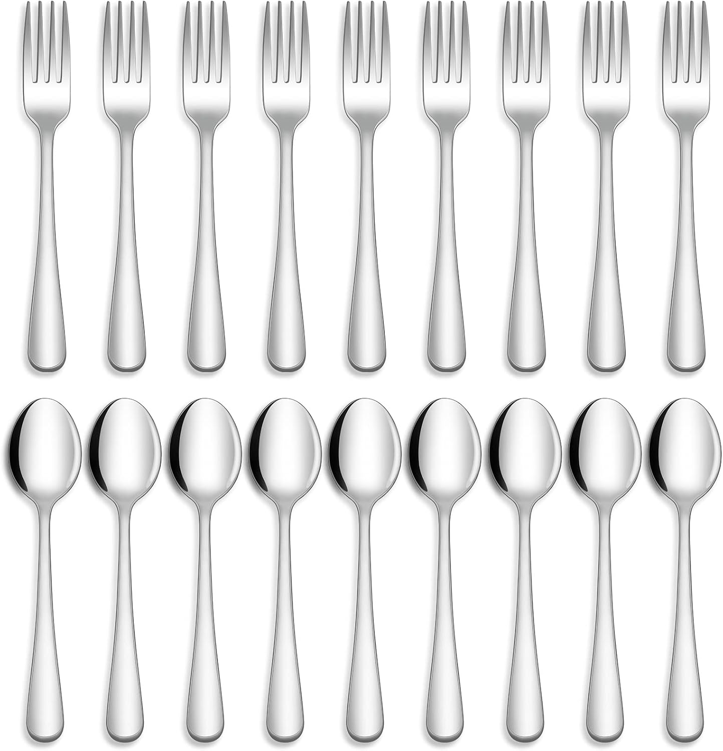 Hiware 24-piece Forks and Spoons Silverware Set, Food Grade Stainless Steel Flatware Cutlery Set for Home, Kitchen and Restaurant, Mirror Polished, Dishwasher Safe-0