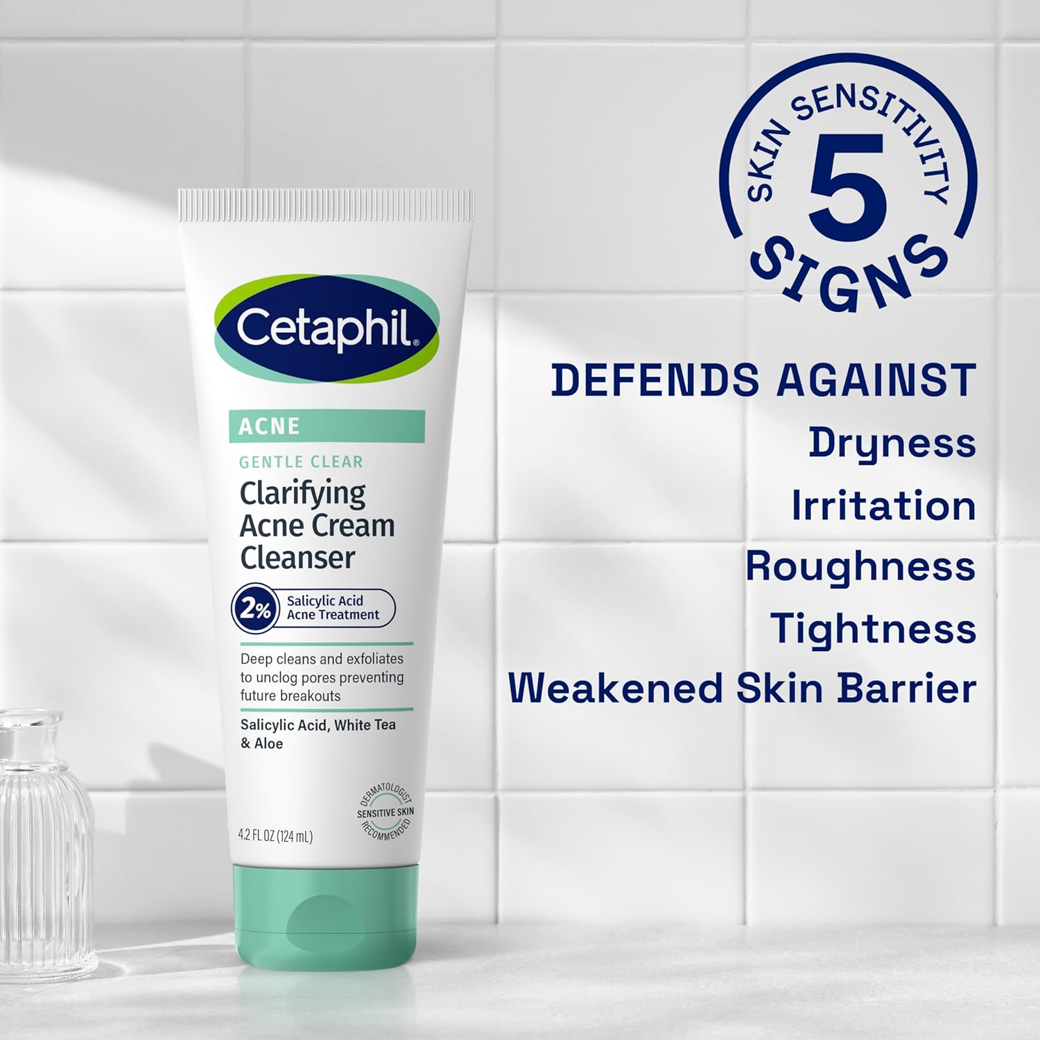 Cetaphil Acne Face Wash, Gentle Clear Clarifying Acne Cream Cleanser with 2% Salicylic Acid, Deep Cleans & Treats Acne Prone Skin, Skin Care for Sensitive Skin, 4.2oz-2