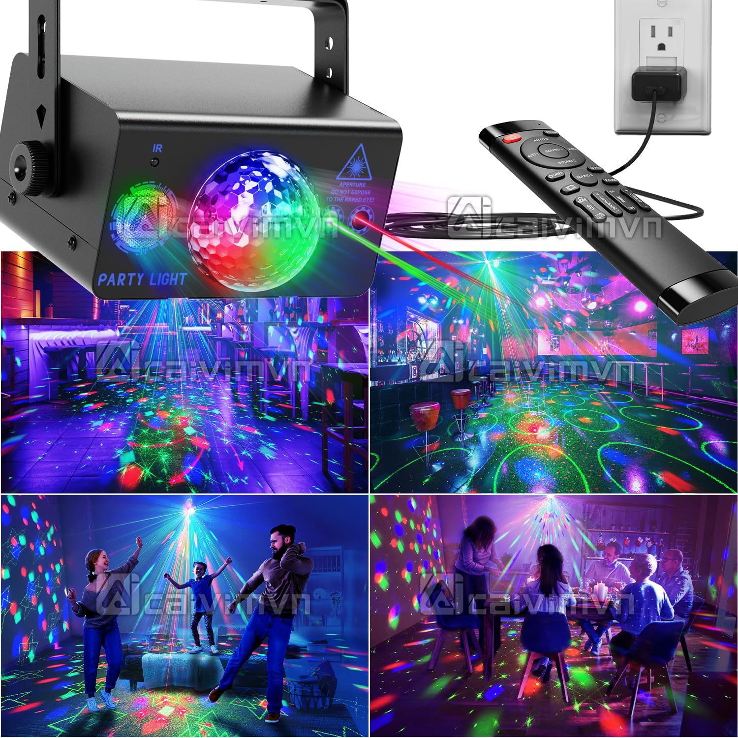 Sound Activated LED Disco Ball with Remote Control - For Parties, Clubs, and Home Decor-1