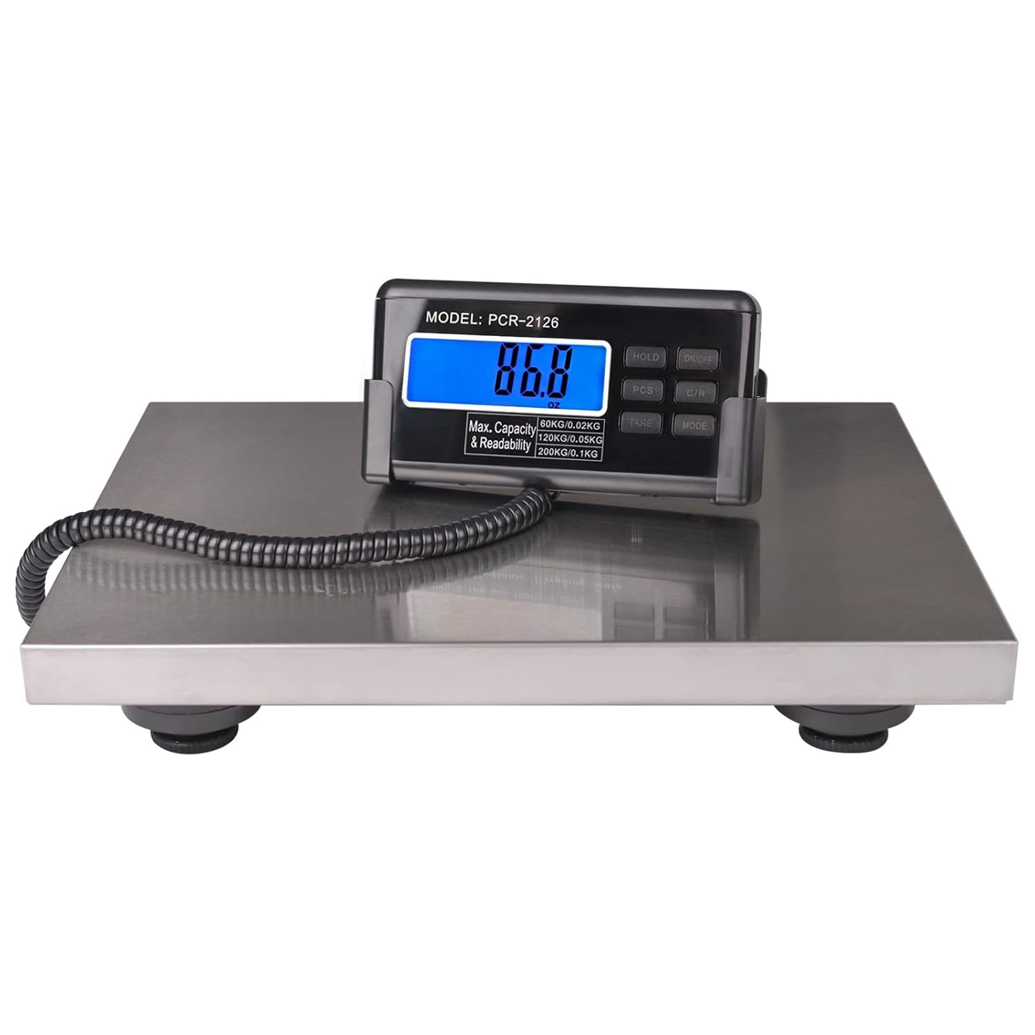 Large 440lbs Shipping Scale, 15"X 12" Platform Heavy Duty Stainless Steel Platform for Postal Industrial Floor Business Office Home Warehouse Package Lugggage-0