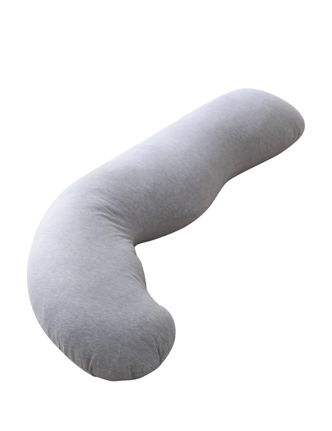 Momcozy Pregnancy Pillows for Side Sleeping, J Shaped Maternity Body Pillow for Pregnancy, Soft Pregnancy Pillow with Jersey Cover for Head Neck Belly Support, Grey-7