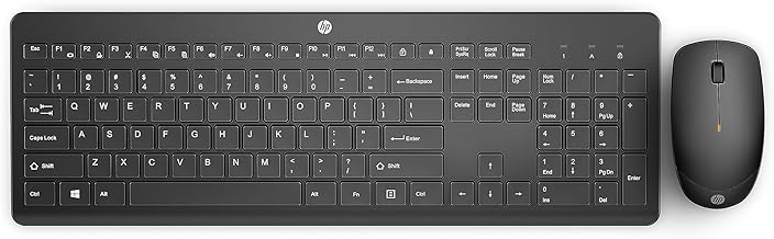 HP 230 Wireless Mouse and Keyboard Combo - 2.4GHz Wireless Connection - Long Battery Life - Durable & Low-Noise Design - Windows & Mac OS - Adjustable 1600 DPI - Numeric Keypad (18H24AA#ABA)