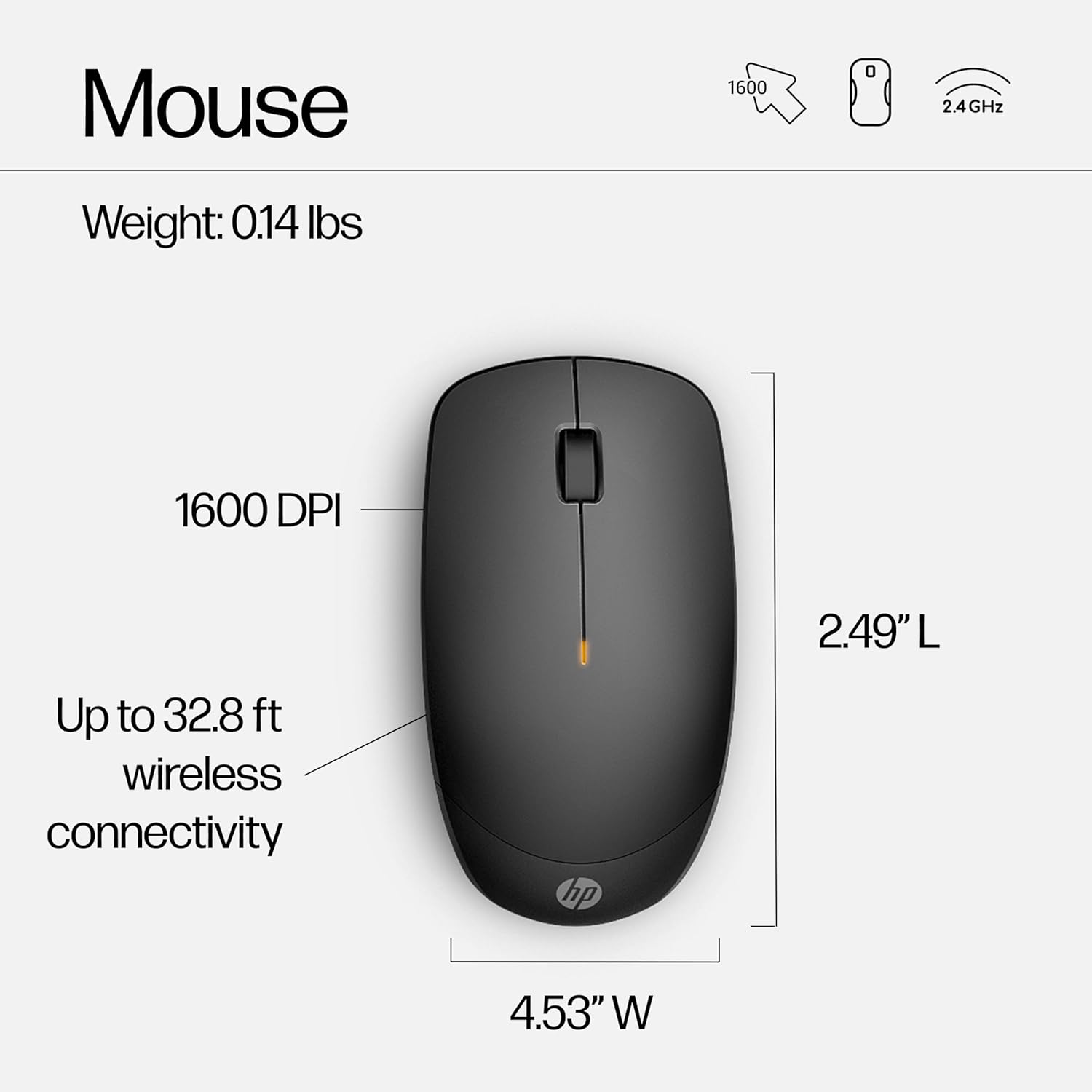 HP 230 Wireless Mouse and Keyboard Combo - 2.4GHz Wireless Connection - Long Battery Life - Durable & Low-Noise Design - Windows & Mac OS - Adjustable 1600 DPI - Numeric Keypad (18H24AA#ABA)-9