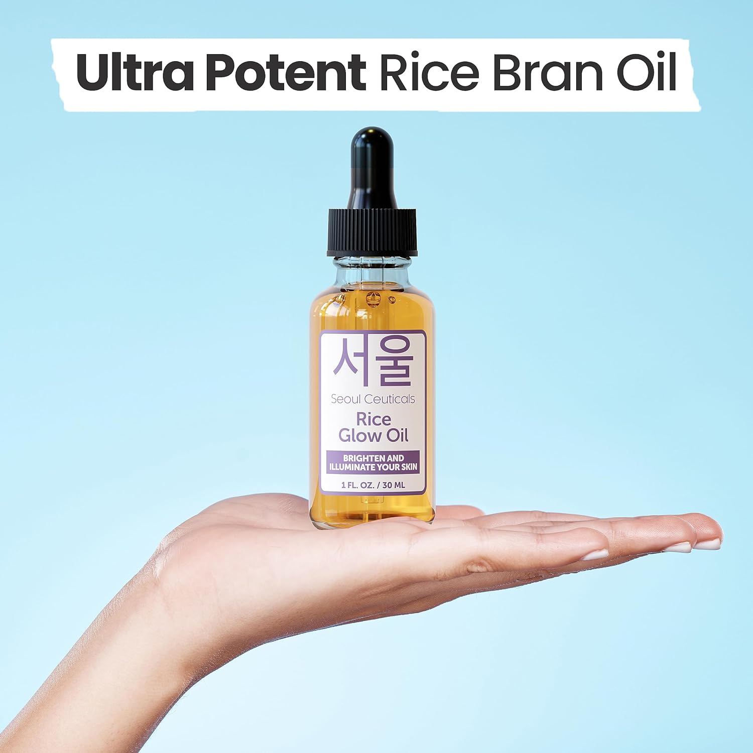 SeoulCeuticals Rice Bran Oil for Skin - Korean Skin Care Facial Glow Oil With Squalane & Vitamin E - Cruelty Free K Beauty Skincare for Glass Skin 1oz-4