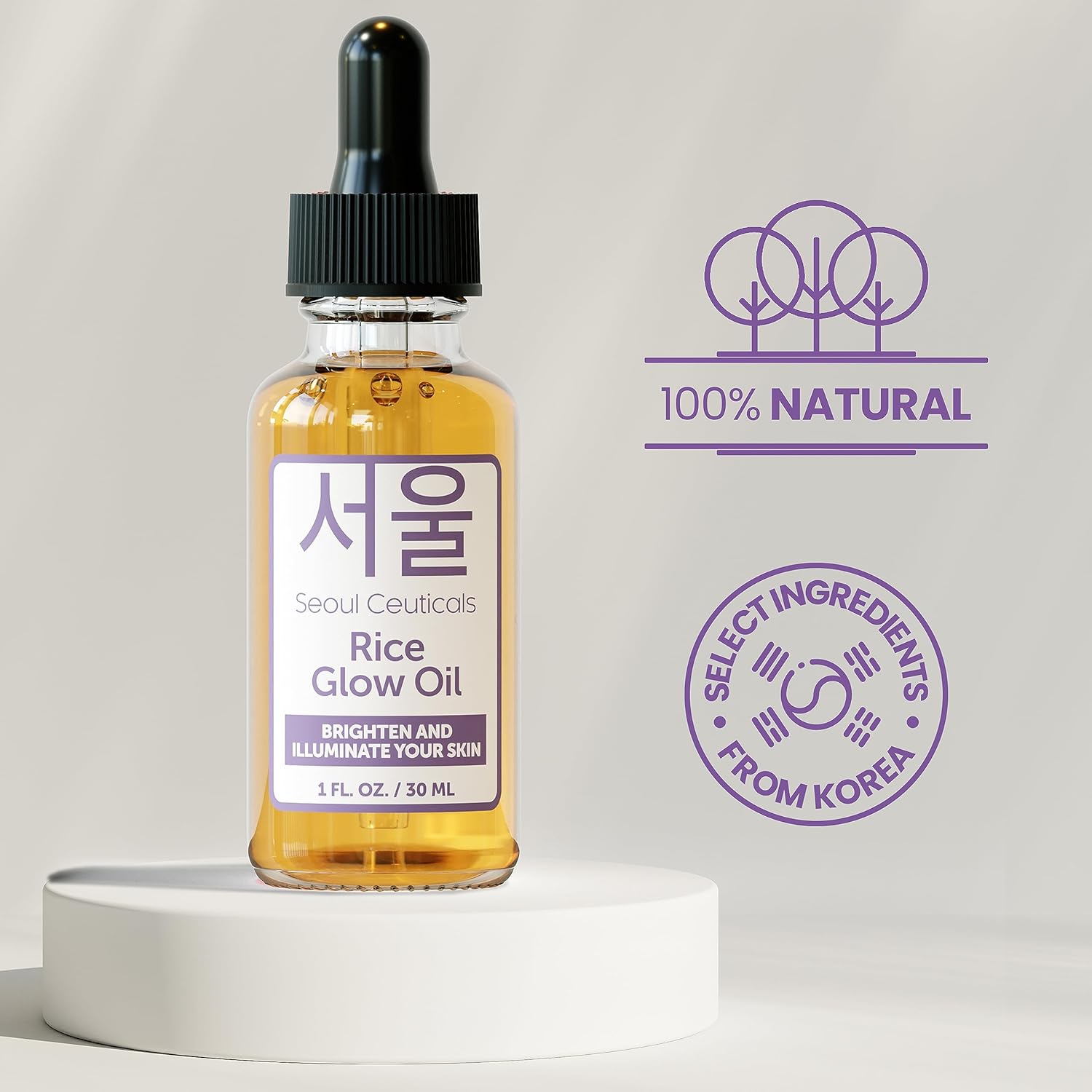 SeoulCeuticals Rice Bran Oil for Skin - Korean Skin Care Facial Glow Oil With Squalane & Vitamin E - Cruelty Free K Beauty Skincare for Glass Skin 1oz-5