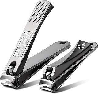 FVION Nail Clippers Set, Nail Clipper Stainless Steel Fingernail & Toenail with Nail File for Thick Nails Nail Cutters for Men Women with Gift Box